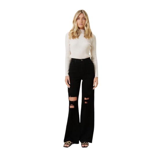 Denim - New Black wide leg jeans